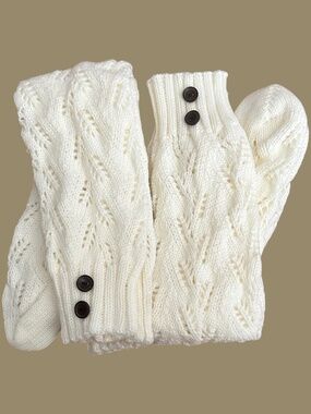 Cable Knit Button Boot Socks Knee High Boot Socks Cram OS New